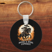 Bone-a-fide Halloween Cowboy Spooky Skeleton Rodeo Sleutelhanger (Voorkant)