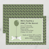 Bone and Balloon Dog Birthday Party Invitation Kaart (Voorkant / Achterkant)