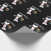 Bone Apetit Grappige Koken Pun Donker BG Cadeaupapier (Hoek)