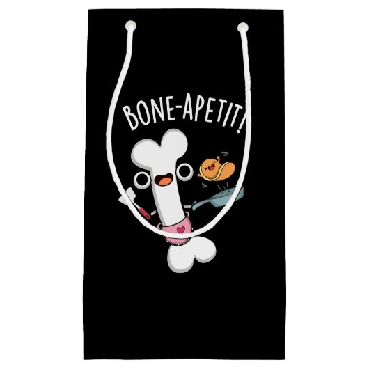 Bone Apetit Grappige Koken Pun Donker BG Klein Cadeauzakje (Voorkant)