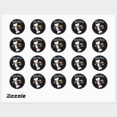 Bone Apetit Grappige Koken Pun Donker BG Ronde Sticker (Vel)
