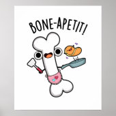 Bone Apetit Grappige Kookwoordspeling Poster (Voorkant)