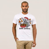 Bone Appétit: Grappig Skelet Kerst Bakken T-shirt (Voorkant volledig)