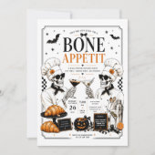 Bone Appétit Halloween Dinnerparty Feestdagenkaart (Voorkant)