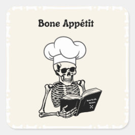 Bone Appétit Halloween Skeleton Chef Stickers