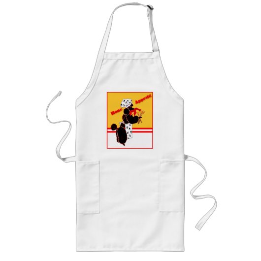 Bone Appetit Poster Apron Lang Schort (Voorkant)