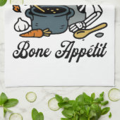 Bone Appétit: Skeleton Chef Grappig Halloween Bakk Theedoek (Gevouwen)