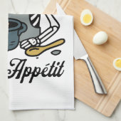 Bone Appétit: Skeleton Chef Grappig Halloween Bakk Theedoek (Quarter Fold)