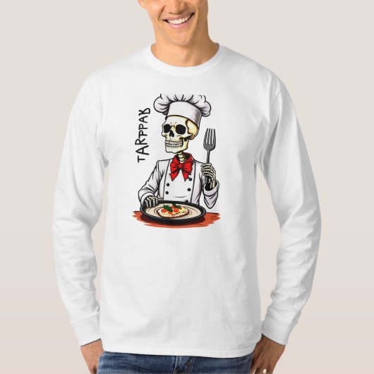 Bone Appetit Skeleton Chef Halloween T-shirt (Voorkant)