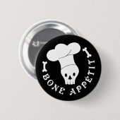 Bone Appetit Skeleton Chef Ronde Button 5,7 Cm (Voorkant /achterkant)
