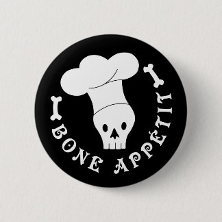 Bone Appetit Skeleton Chef Ronde Button 5,7 Cm