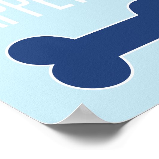 Bone Appetite Puppy Birthday Party Sign Blue Poster (Hoek)