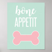 Bone Appetite Puppy Birthday Party Sign Poster (Voorkant)