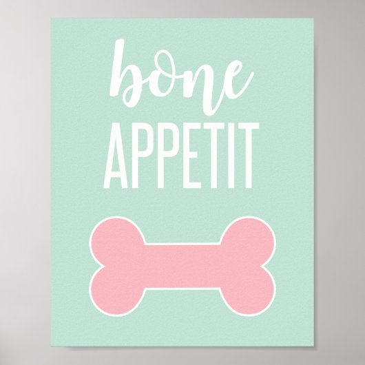 Bone Appetite Puppy Birthday Party Sign Poster (Voorkant)