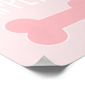 Bone Appetite Puppy Birthday Party Sign roze Poster (Hoek)