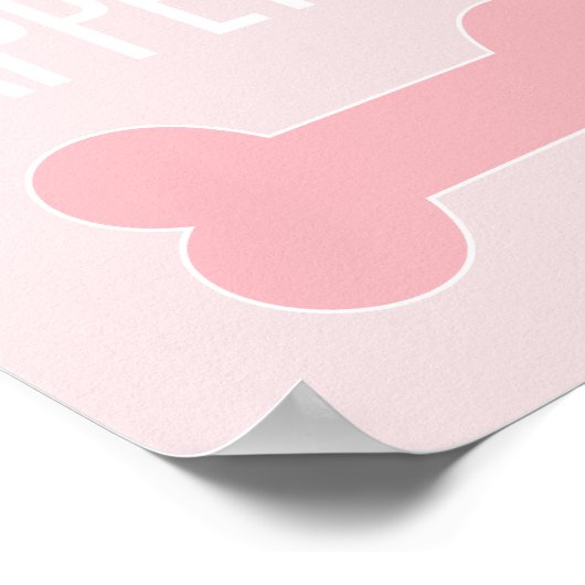 Bone Appetite Puppy Birthday Party Sign roze Poster (Hoek)