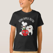 Bone Apple Teeth Funny Bona Appetit Pun Dark BG T-shirt (Voorkant)
