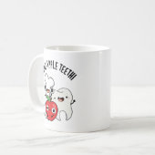 Bone Apple Teeth Funny Bona Appetit Pun  Koffiemok (Voorkant links)