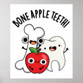 Bone Apple Teeth Funny Bona Appetit Pun Poster (Voorkant)
