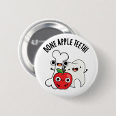 Bone Apple Teeth Funny Bona Appetit Pun Ronde Button 5,7 Cm (Voorkant /achterkant)