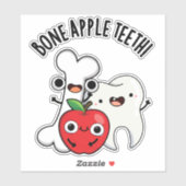 Bone Apple Teeth Funny Bona Appetit Pun  Sticker (Vel)
