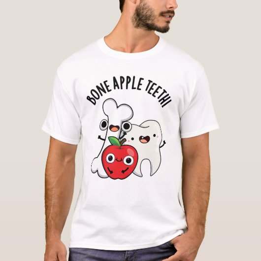 Bone Apple Teeth Funny Bona Appetit Pun T-shirt (Voorkant)