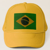 Bone Bandeira do Brasil (Estilo Envelhecido) Trucker Pet (Voorkant)