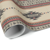 Bone, Black, Rust American Indian Style Cadeaupapier (Rol Hoek)