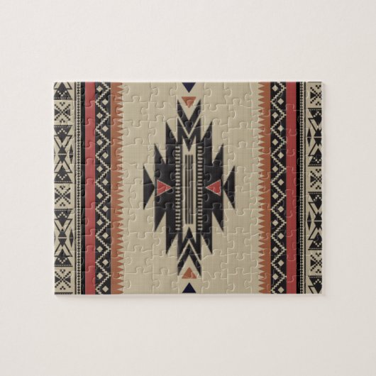 Bone, Black, Rust American Indian Style Legpuzzel (Horizontaal)