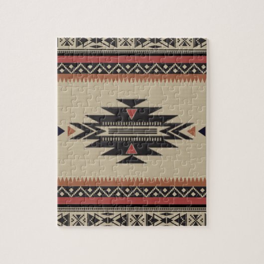 Bone, Black, Rust American Indian Style Legpuzzel (Verticaal)