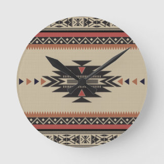 Bone, Black, Rust American Indian Style Ronde Klok