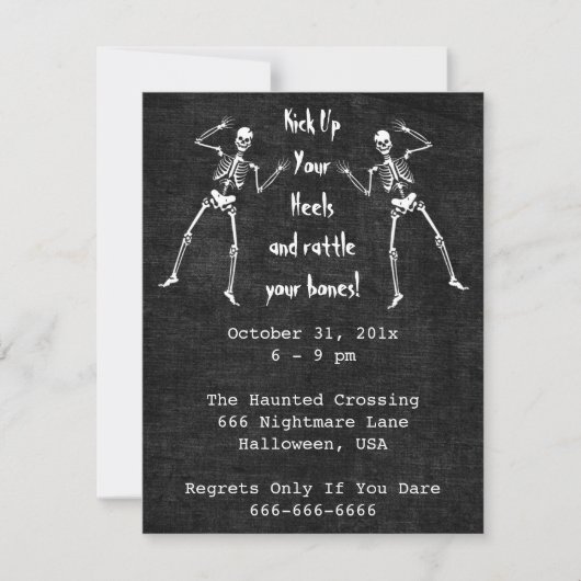 Bone Boogie Halloween-uitnodiging Kaart (Voorkant)