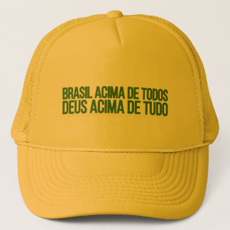 Boné Brasil Acima de Tudo Deus Acima de Todos Trucker Pet