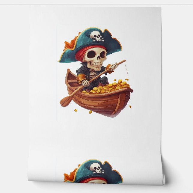 Bone Buccaneer - Funny Pirate Skull Behang (Afrollen)
