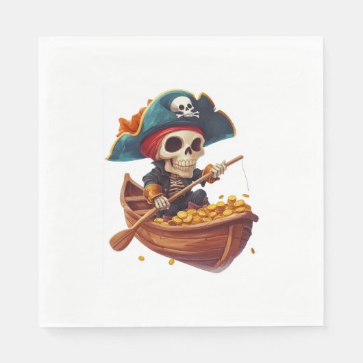 Bone Buccaneer - Funny Pirate Skull Servet (Voorkant)