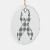 Bone Cancer Awareness Plaid Gray Ribbon Keramisch Ornament (Rechts)