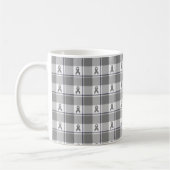 Bone Cancer Awareness Plaid Gray Ribbon Koffiemok (Links)