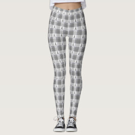 Bone Cancer Awareness Plaid Gray Ribbon Leggings