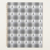 Bone Cancer Awareness Plaid Gray Ribbon Planner (Voorkant)