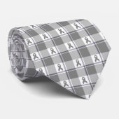Bone Cancer Awareness Plaid Gray Ribbon Stropdas (Opgerold)