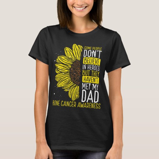 Bone Cancer Awareness Ribbon Dad Warrior T-shirt (Voorkant)