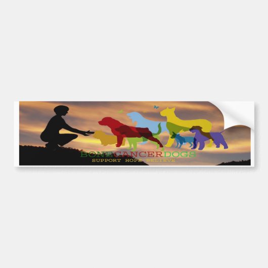 Bone Cancer Dogs Colorado Sky Bumpersticker (Voorkant)