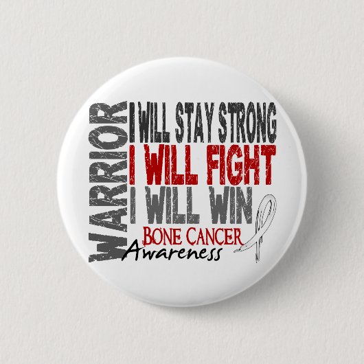 Bone Cancer Warrior Ronde Button 5,7 Cm (Voorkant)