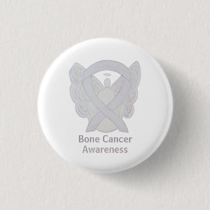 Bone Cancer White Angel Awareness Ribbon Pin Ronde Button 3,2 Cm
