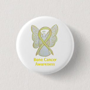 Bone Cancer Yellow Angel Awareness Ribbon Pin Ronde Button 3,2 Cm