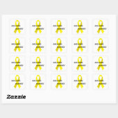 Bone Cancer Yellow Awareness Ribbon by Janz Vierkante Sticker (Vel)