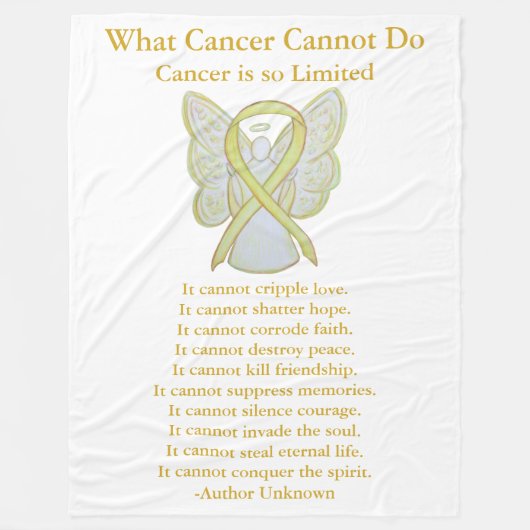 Bone Cancer Yellow Awareness Ribbon Fleece Blanket (Voorkant)