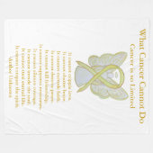 Bone Cancer Yellow Awareness Ribbon Fleece Blanket (Voorkant (Horizontaal))