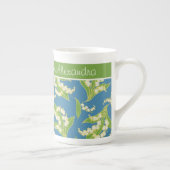 Bone China Coffee Mok: Lilies van de vallei, blauw Porselein Kop (Rechts)