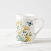 Bone China Coffee Mok - Yellow Morning Glory (Rechts)
